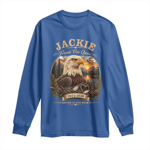 Jackie Forever Our Queen Bald Eagle Memorial Long Sleeve Shirt Big Bear Lake Crest Tribute Graphic TS02 Royal Blue Print Your Wear