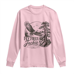 Fly Free Jackie Vintage Etching Soaring Eagle Long Sleeve Shirt Big Bear Lake Wilderness Graphic TS02 Light Pink Print Your Wear