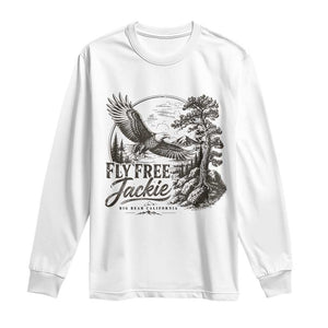 Fly Free Jackie Vintage Etching Soaring Eagle Long Sleeve Shirt Big Bear Lake Wilderness Graphic TS02 White Print Your Wear