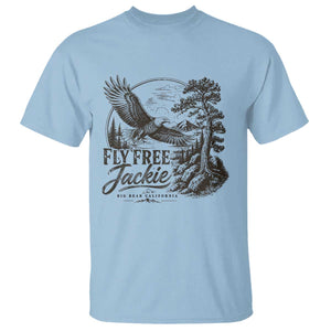 Fly Free Jackie Vintage Etching Soaring Eagle T Shirt Big Bear Lake Wilderness Graphic TS02 Light Blue Print Your Wear
