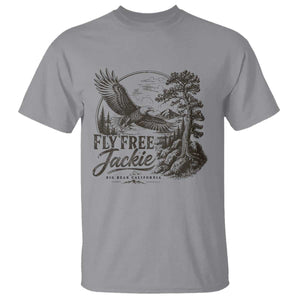 Fly Free Jackie Vintage Etching Soaring Eagle T Shirt Big Bear Lake Wilderness Graphic TS02 Sport Gray Print Your Wear