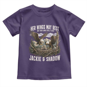 Her Wings May Rest Jackie and Shadow Toddler T Shirt Bald Eagle Nest Family Tribute Graphic TS02 Purple Print Your Wear