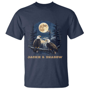Jackie and Shadow Bald Eagle Couple T Shirt Full Moon Forest Vintage Nature Graphic TS02 Navy Print Your Wear
