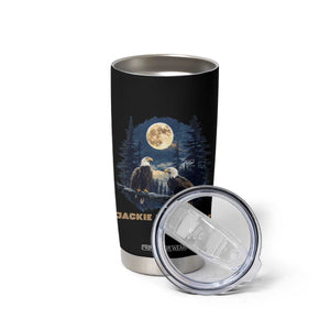 Jackie and Shadow Bald Eagle Couple Tumbler Cup Full Moon Forest Vintage Nature Graphic TS02 Print Your Wear