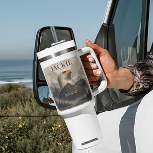 In Loving Memory of Jackie Eagle Memorial Portrait Tumbler With Handle 2012 2026 Legacy Of Strength Wilderness Tribute TS02 Print Your Wear