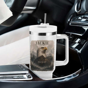In Loving Memory of Jackie Eagle Memorial Portrait Tumbler With Handle 2012 2026 Legacy Of Strength Wilderness Tribute TS02 Print Your Wear