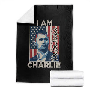 Stand With Charlie Throw Blanket Patriotic Free Speech We The People American Flag Graphic TS02 Black Print Your Wear