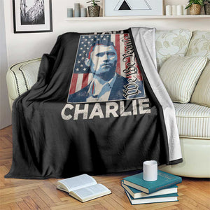 Stand With Charlie Throw Blanket Patriotic Free Speech We The People American Flag Graphic TS02 Print Your Wear