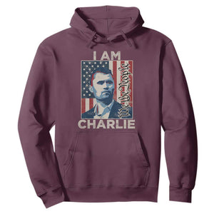 Stand With Charlie Hoodie Patriotic Free Speech We The People American Flag Graphic TS02 Maroon Print Your Wear
