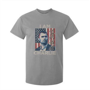 Stand With Charlie T Shirt For Kid Patriotic Free Speech We The People American Flag Graphic TS02 Sport Gray Print Your Wear