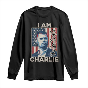 Stand With Charlie Long Sleeve Shirt Patriotic Free Speech We The People American Flag Graphic TS02 Black Print Your Wear