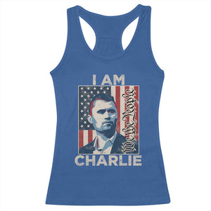 Stand With Charlie Racerback Tank Top Patriotic Free Speech We The People American Flag Graphic TS02 Royal Blue Print Your Wear