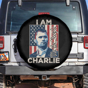 Stand With Charlie Spare Tire Cover Patriotic Free Speech We The People American Flag Graphic TS02 No hole Black Print Your Wear