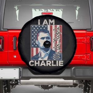 Stand With Charlie Spare Tire Cover Patriotic Free Speech We The People American Flag Graphic TS02 Black Print Your Wear