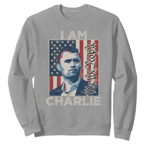 Stand With Charlie Sweatshirt Patriotic Free Speech We The People American Flag Graphic TS02 Sport Gray Print Your Wear