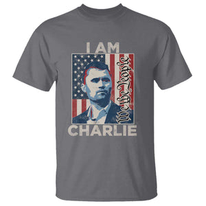 Stand With Charlie T Shirt Patriotic Free Speech We The People American Flag Graphic TS02 Charcoal Print Your Wear