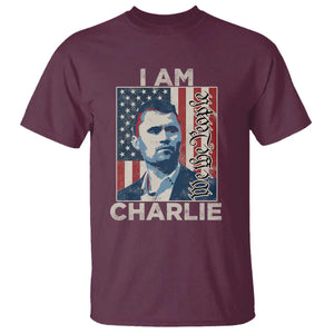 Stand With Charlie T Shirt Patriotic Free Speech We The People American Flag Graphic TS02 Maroon Print Your Wear