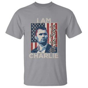 Stand With Charlie T Shirt Patriotic Free Speech We The People American Flag Graphic TS02 Sport Gray Print Your Wear