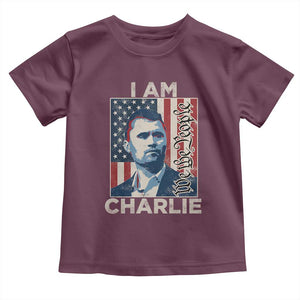Stand With Charlie Toddler T Shirt Patriotic Free Speech We The People American Flag Graphic TS02 Maroon Print Your Wear