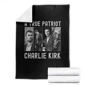 Charlie Kirk Tribute Throw Blanket A True Patriot Conservative Memorial TS02 Black Print Your Wear