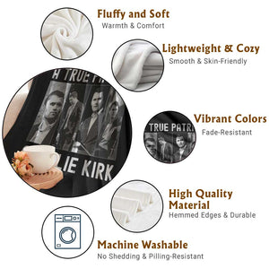 Charlie Kirk Tribute Throw Blanket A True Patriot Conservative Memorial TS02 Print Your Wear