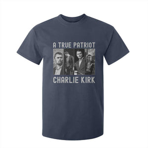 Charlie Kirk Tribute T Shirt For Kid A True Patriot Conservative Memorial TS02 Navy Print Your Wear