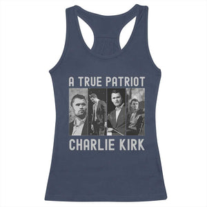 Charlie Kirk Tribute Racerback Tank Top A True Patriot Conservative Memorial TS02 Navy Print Your Wear