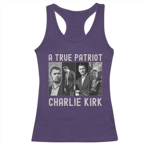 Charlie Kirk Tribute Racerback Tank Top A True Patriot Conservative Memorial TS02 Purple Print Your Wear