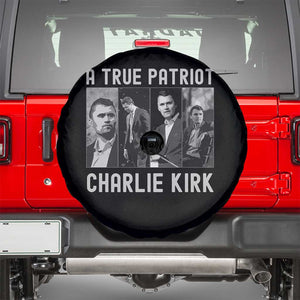 Charlie Kirk Tribute Spare Tire Cover A True Patriot Conservative Memorial TS02 Black Print Your Wear