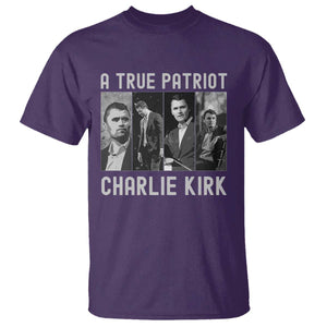 Charlie Kirk Tribute T Shirt A True Patriot Conservative Memorial TS02 Purple Print Your Wear