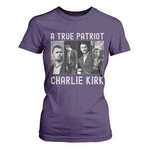 Charlie Kirk Tribute T Shirt For Women A True Patriot Conservative Memorial TS02 Purple Print Your Wear
