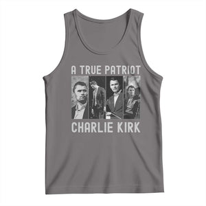 Charlie Kirk Tribute Tank Top A True Patriot Conservative Memorial TS02 Deep Heather Print Your Wear