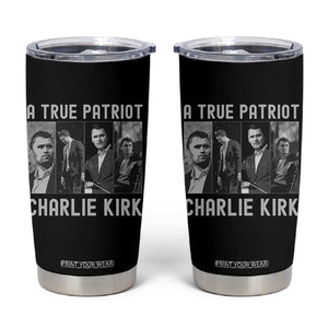 Charlie Kirk Tribute Tumbler Cup A True Patriot Conservative Memorial TS02 Black Print Your Wear