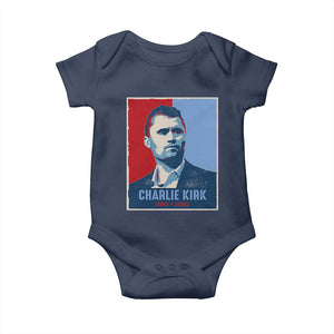 Charlie Kirk Tribute Baby Onesie Freedom Hope Memorial 1993 2025 TS02 Navy Print Your Wear