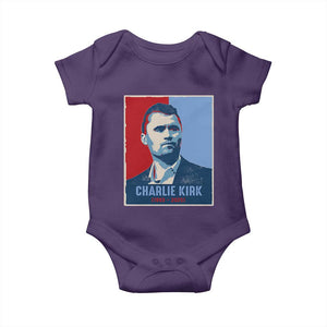 Charlie Kirk Tribute Baby Onesie Freedom Hope Memorial 1993 2025 TS02 Purple Print Your Wear