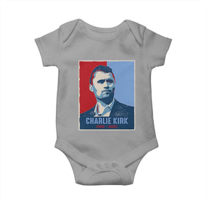 Charlie Kirk Tribute Baby Onesie Freedom Hope Memorial 1993 2025 TS02 Sport Gray Print Your Wear