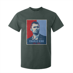 Charlie Kirk Tribute T Shirt For Kid Freedom Hope Memorial 1993 2025 TS02 Dark Forest Green Print Your Wear