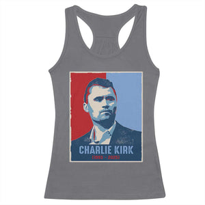 Charlie Kirk Tribute Racerback Tank Top Freedom Hope Memorial 1993 2025 TS02 Charcoal Print Your Wear