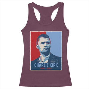 Charlie Kirk Tribute Racerback Tank Top Freedom Hope Memorial 1993 2025 TS02 Maroon Print Your Wear