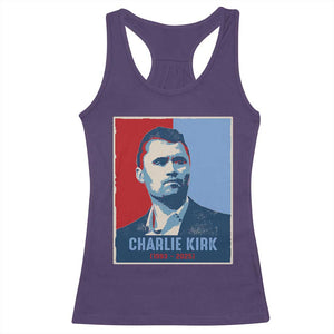 Charlie Kirk Tribute Racerback Tank Top Freedom Hope Memorial 1993 2025 TS02 Purple Print Your Wear