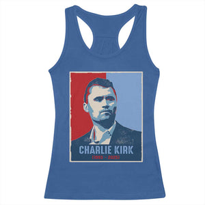 Charlie Kirk Tribute Racerback Tank Top Freedom Hope Memorial 1993 2025 TS02 Royal Blue Print Your Wear