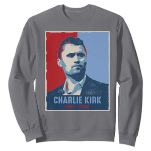 Charlie Kirk Tribute Sweatshirt Freedom Hope Memorial 1993 2025 TS02 Charcoal Print Your Wear
