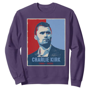 Charlie Kirk Tribute Sweatshirt Freedom Hope Memorial 1993 2025 TS02 Purple Print Your Wear