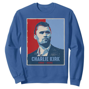 Charlie Kirk Tribute Sweatshirt Freedom Hope Memorial 1993 2025 TS02 Royal Blue Print Your Wear