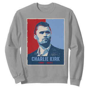 Charlie Kirk Tribute Sweatshirt Freedom Hope Memorial 1993 2025 TS02 Sport Gray Print Your Wear