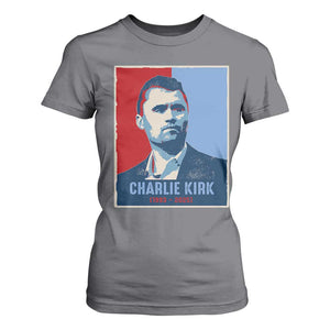 Charlie Kirk Tribute T Shirt For Women Freedom Hope Memorial 1993 2025 TS02 Charcoal Print Your Wear