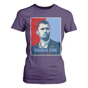 Charlie Kirk Tribute T Shirt For Women Freedom Hope Memorial 1993 2025 TS02 Purple Print Your Wear
