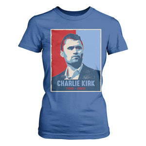 Charlie Kirk Tribute T Shirt For Women Freedom Hope Memorial 1993 2025 TS02 Royal Blue Print Your Wear