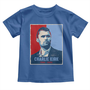Charlie Kirk Tribute Toddler T Shirt Freedom Hope Memorial 1993 2025 TS02 Royal Blue Print Your Wear