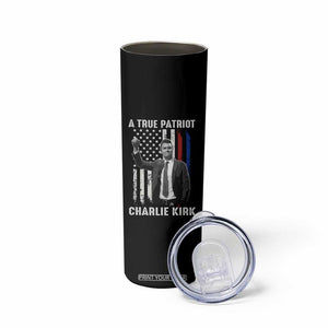 Charlie Kirk Tribute Skinny Tumbler A True Patriot Freedom American Flag TS02 Print Your Wear